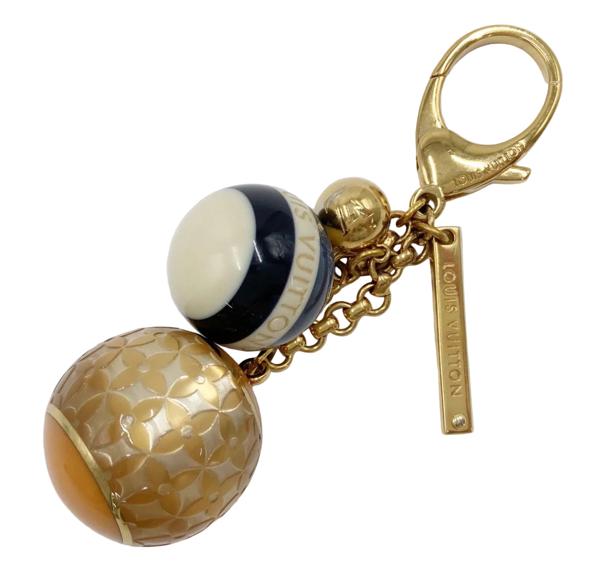 Louis Vuitton Resin Ball Bag Charm & Key Holder Gold Tone