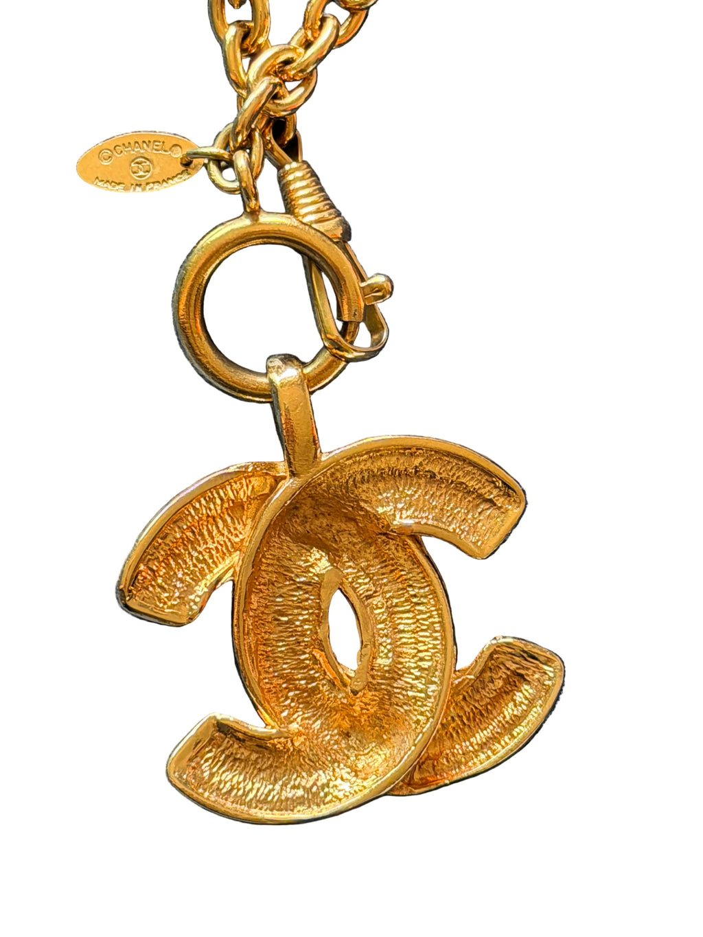 Chanel Vintage Gold-Tone CC Pendant Necklace | Small Size