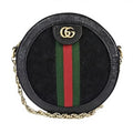 Gucci Ophidia Mini Round Shoulder Bag - Black Suede