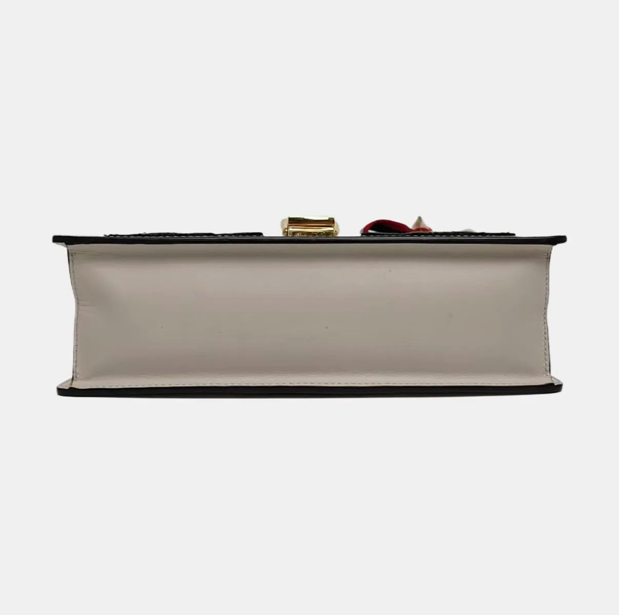 Gucci Sylvie Rose Embroidered Leather Shoulder Bag