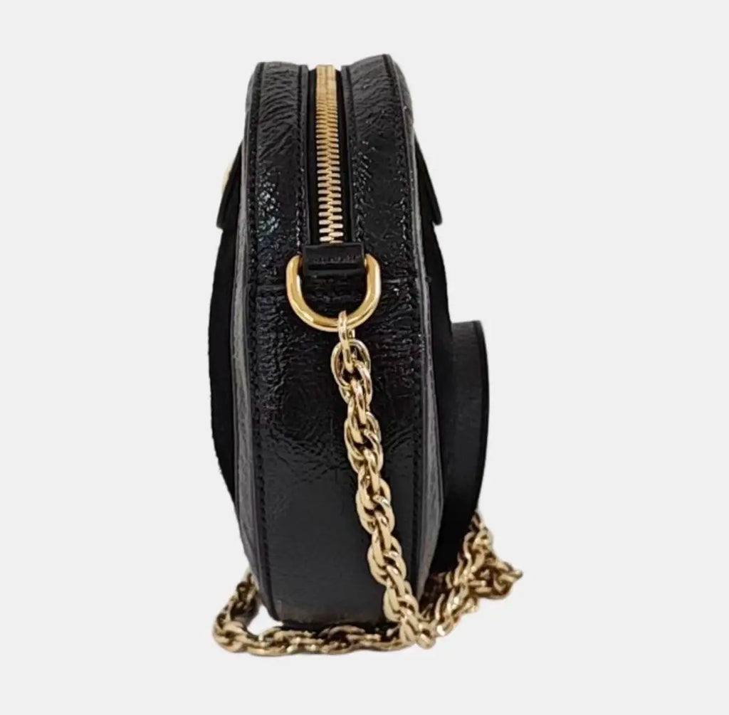 Gucci Ophidia Mini Round Shoulder Bag - Black Suede