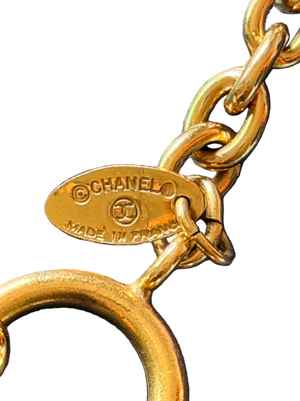 Chanel Vintage Gold-Tone CC Pendant Necklace | Small Size
