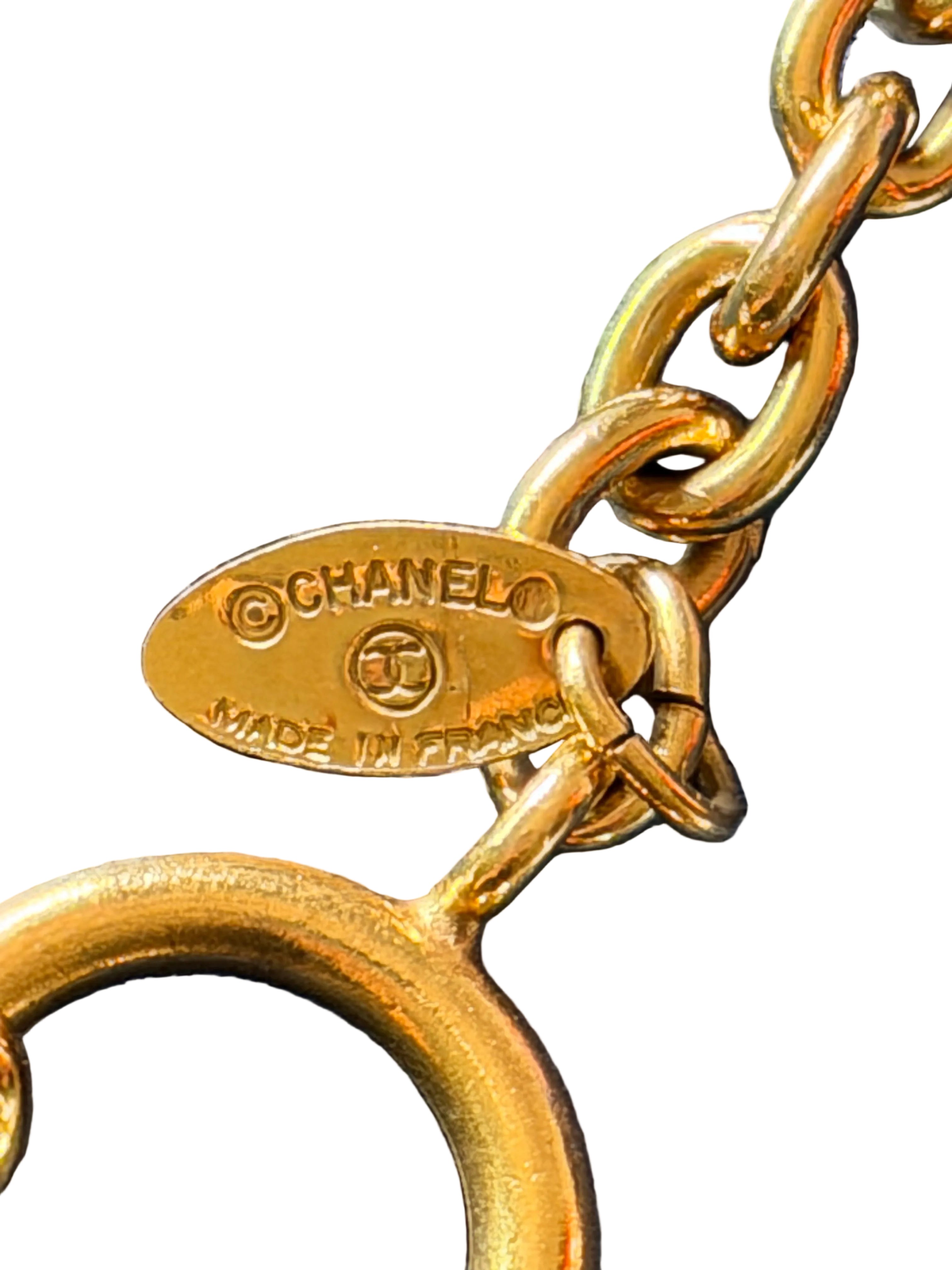 Chanel Vintage Gold-Tone CC Pendant Necklace | Small Size
