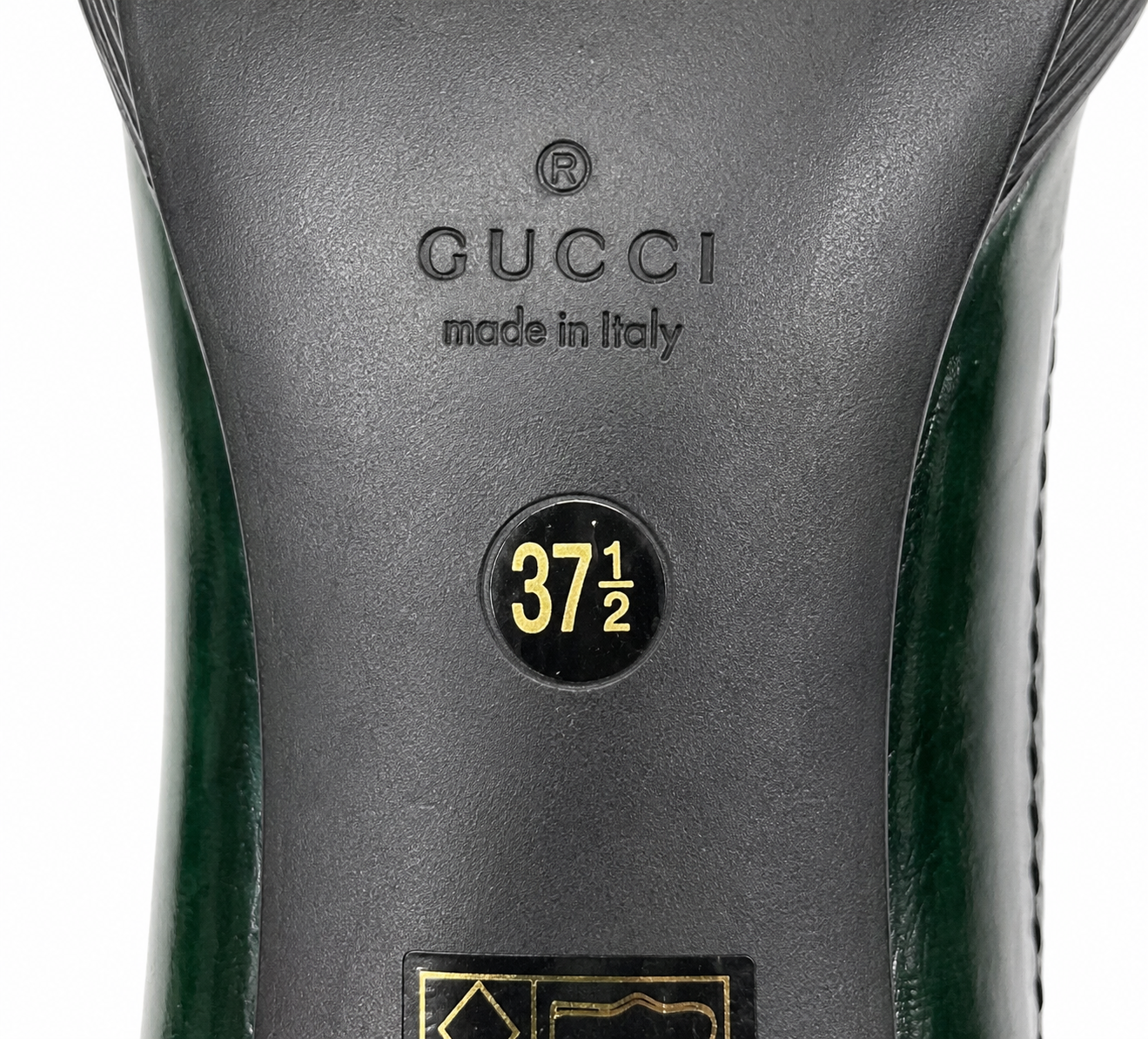 Gucci Green Leather Platform Pumps Size EU 37.5 / US 7.5 Made in Italy