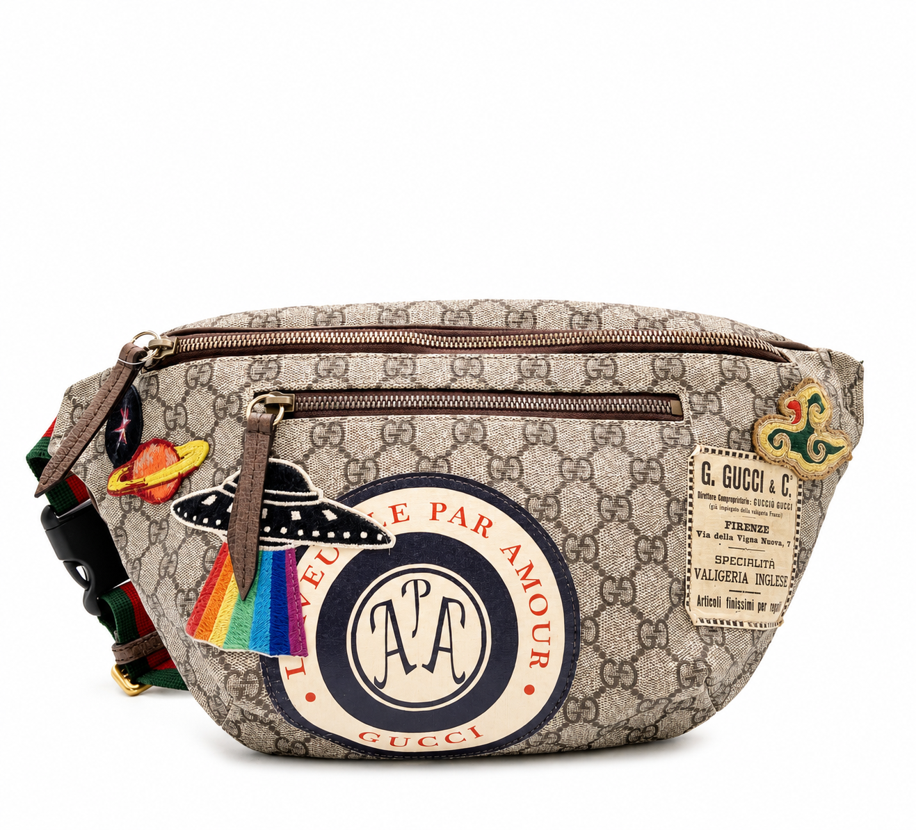 Gucci Courrier GG Supreme Belt Bag – Space Patch Edition