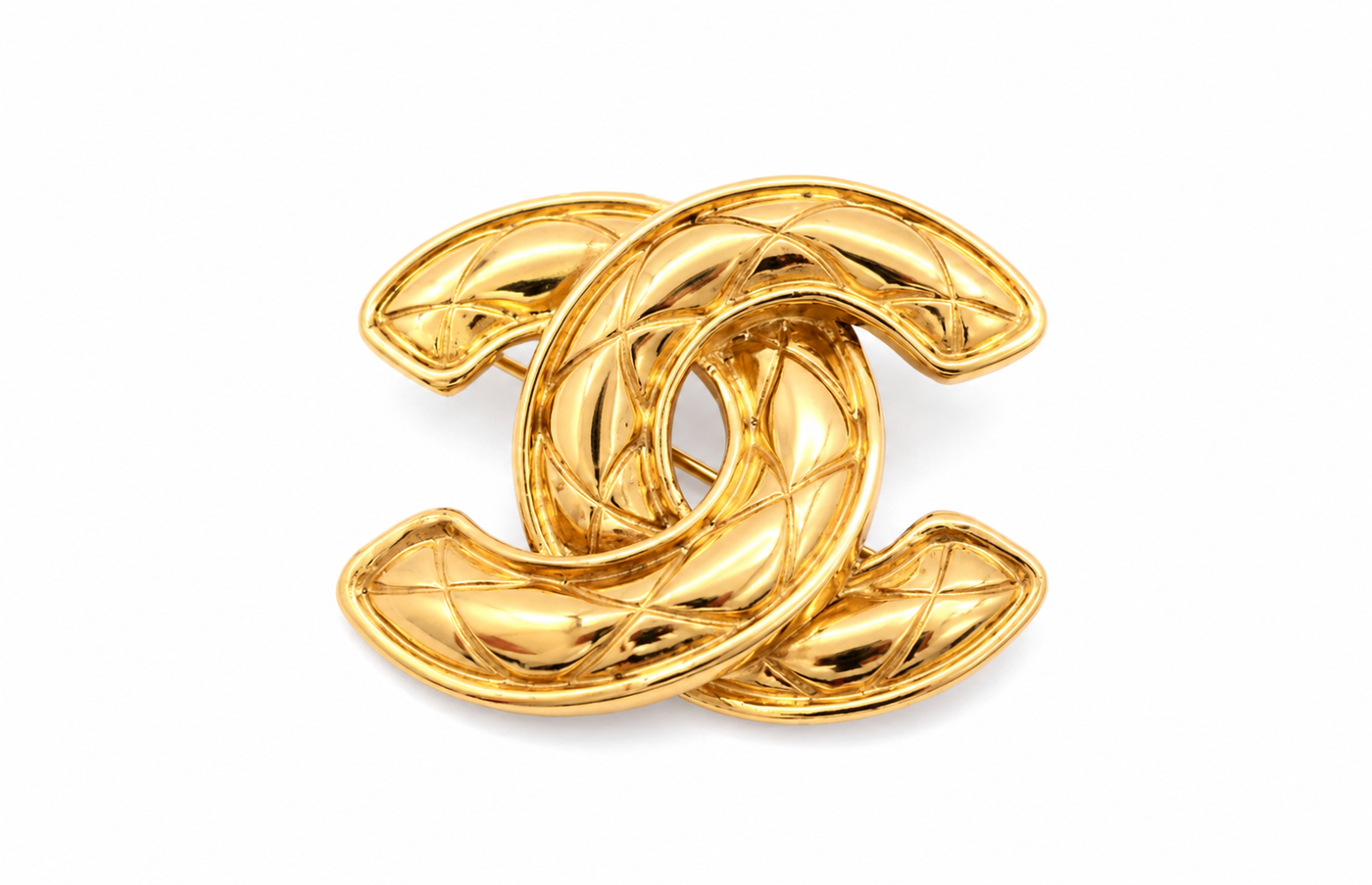 Chanel Small Quilted CC Brooch – Gold Tone (94P)