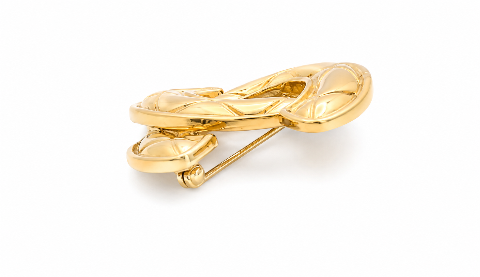 Chanel Small Quilted CC Brooch – Gold Tone (94P)