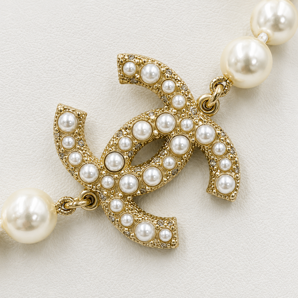CHANEL 100th Anniversary Double CC Pearl Necklace