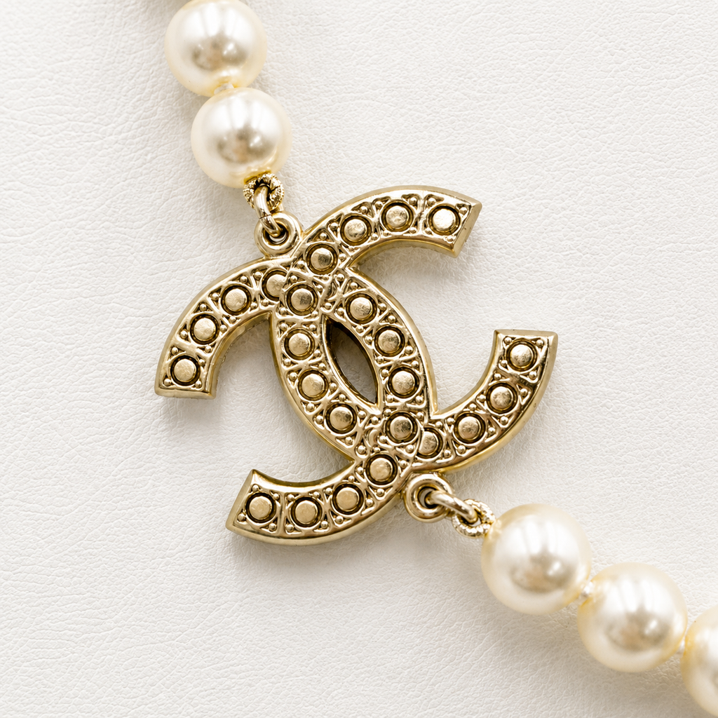 CHANEL 100th Anniversary Double CC Pearl Necklace