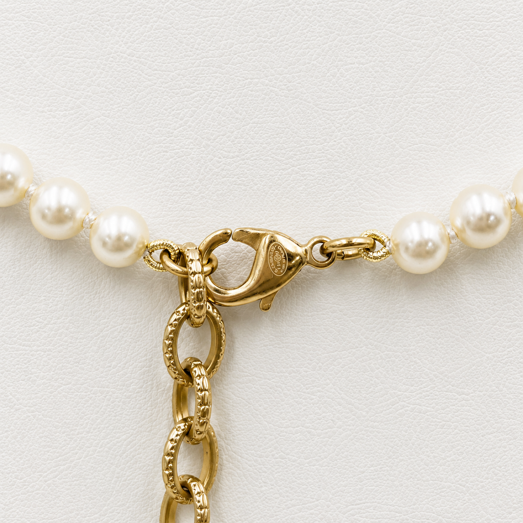 CHANEL 100th Anniversary Double CC Pearl Necklace