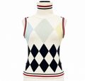 Gianni Versace Couture Argyle Knit Turtleneck Vest