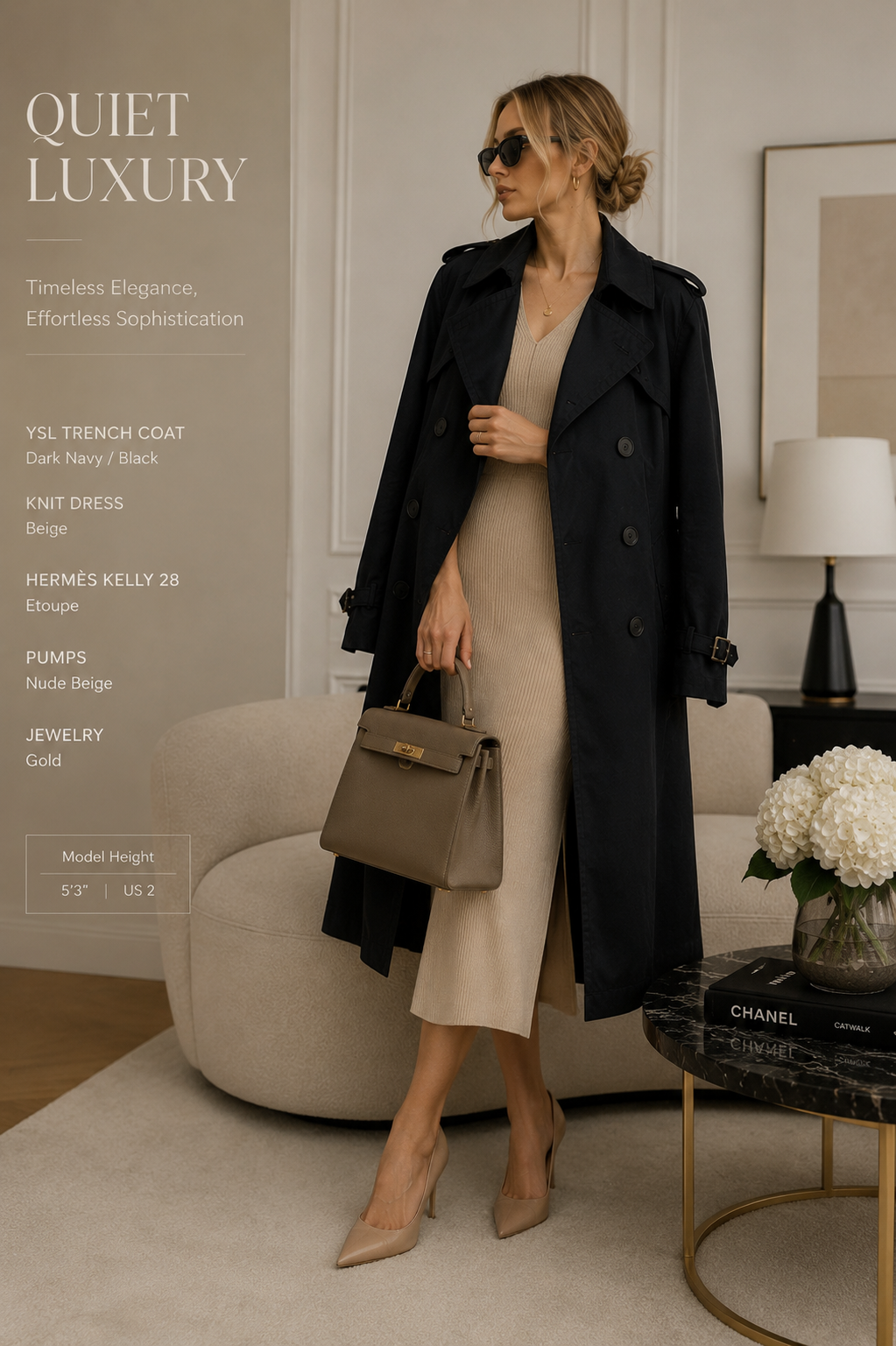 Yves Saint Laurent Double-Breasted Trench Coat