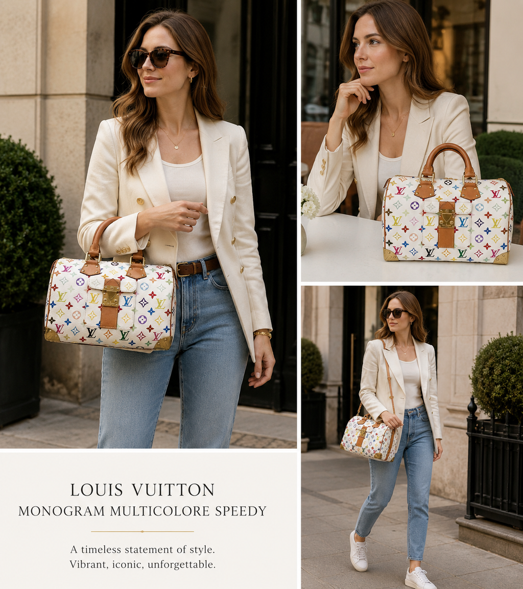 Louis Vuitton Multicolor Speedy 30 with Golden Arrow Corners